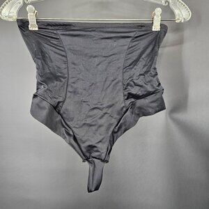 Flexees Shapewear Womens XL Black High Waist Tummy Control Thong Bodysuit Firm